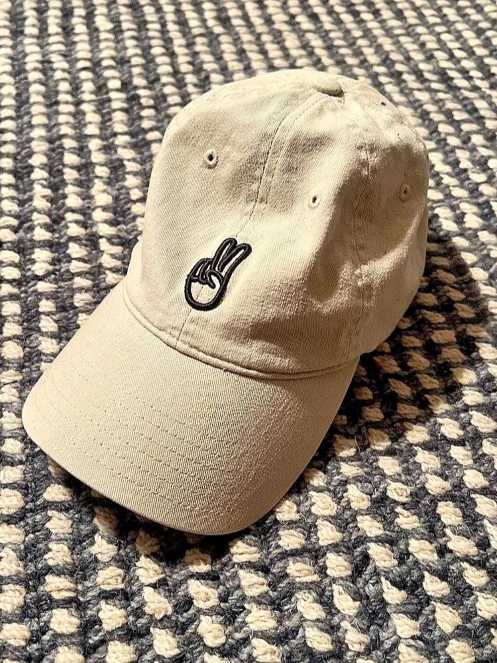 Embroidered Logo Baseball Cap Beige